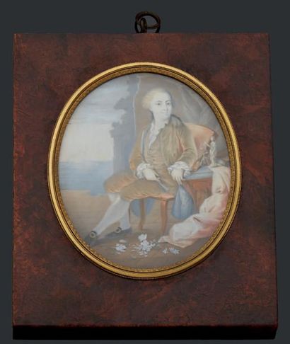 ECOLE FRANCAISE, première moitié du XIXe siècle Portrait d'un homme de qualité assis....