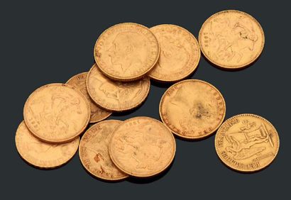 null Ensemble de pièces en or:
2 x 20 francs Marianne coq en or
1x 10 francs Napoléon...