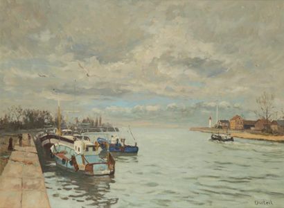 Jean-Claude DUTEIL (1950) 
Le port d'Honfleur.
Huile sur toile signée.
Dim.: 53 x...