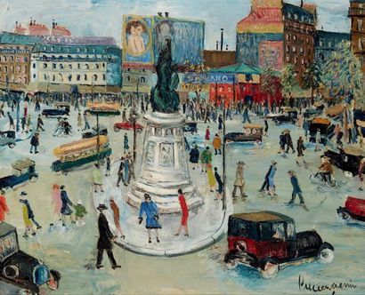Lucien GENIN (1894-1953) 
Place de clichy
Huile sur toile signée en bas à droite.
Dim.:...