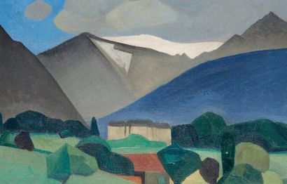 JEAN BURKHALTER (1895-1984) 
Paysage de montagne
Huile sur toile signée en bas à...