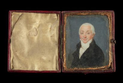 Ecole FRANCAISE vers 1800 
Portrait d'un homme de qualité en buste vers la gauche...
