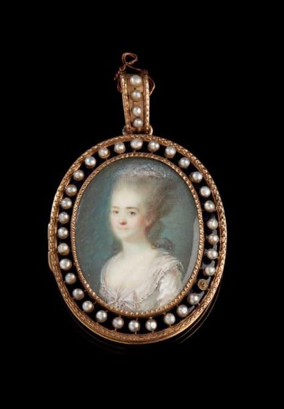 Nicolas II LAVREINE dit FAFRENSEN (1737-1807) 
Portrait de Dame de qualité en buste...