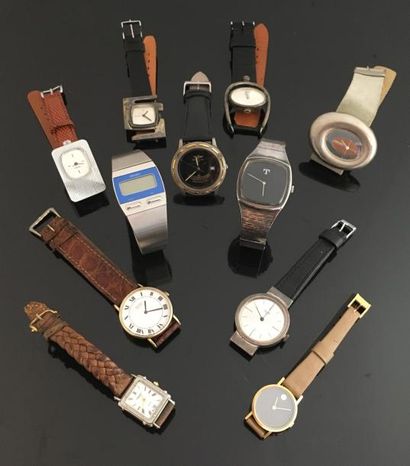 null Lot de onze montres-bracelet diverses homme et femme.