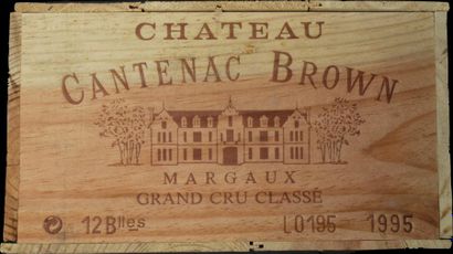 null Caisse de douze bouteilles, Château Cantenac Brown, Grand cru classé, 1995,...