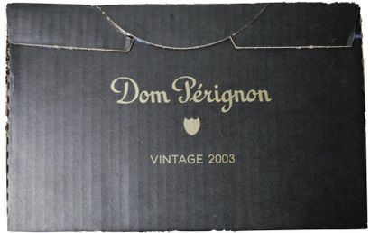 null Caisse de six bouteilles de champagne, Dom Pérignon, Cuvée prestige, 2003