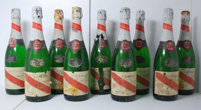null Ensemble de 9 bouteilles comprenant :

- 9 	Champagne, Cordon rouge, 			Mumm	,...