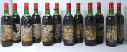 null Ensemble de 12 bouteilles comprenant :

- 6 Château du Gazin,1970	, Canon Fronsac	,...