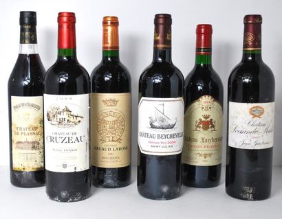 null Ensemble de 12 bouteilles comprenant :

- 1	 Château Gruaud Larose, 	grand cru,...