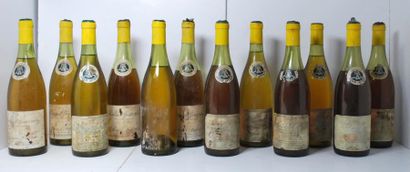 null Ensemble de 12 bouteilles comprenant :

- 4	 Meursault Genevrières,1969, 	Louis...