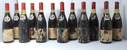 null Ensemble de 11 bouteilles comprenant :

- 2	 Beaune, 		Vignes franches, 		1970,...