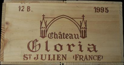null Caisse de douze bouteilles, Château Gloria, 1995, Saint-Julien, rouge.
