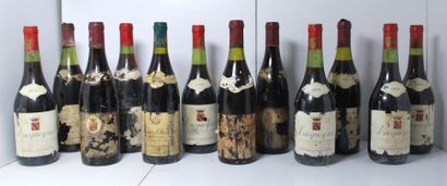 null Ensemble de 11 bouteilles comprenant :

- 5	 Côtes du Rhône, 				1979, 	Vacqueyras,...