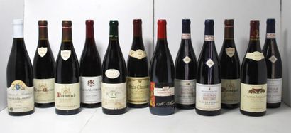 null Ensemble de 12 bouteilles comprenant :

- 1	 Clos de Vougeot, 	grand cru, 	signature	,...