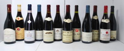 null Ensemble de 12 bouteilles comprenant :

- 1	 Clos de Vougeot, 	grand cru, 	signature,...