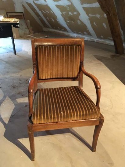 null Suite de 12 chaises/fauteuils de style Restauration (XIXe).