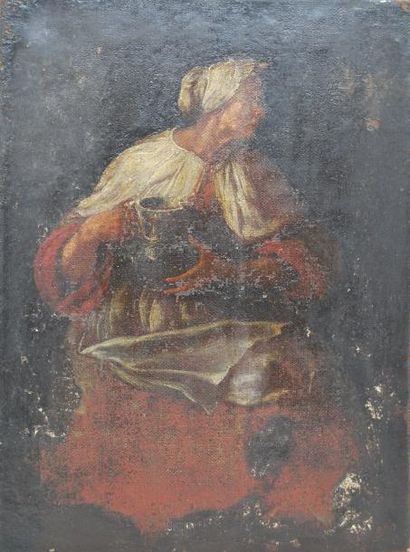 null Ecole française du XVIIeme siècle. 

Huile sur toile figurant une femme

Dim....