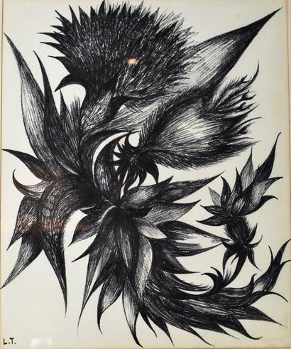 null Ludmilla TCHERINA (1924-2004) - Dessin figurant un bouquet de fleurs. 

Dimensions...