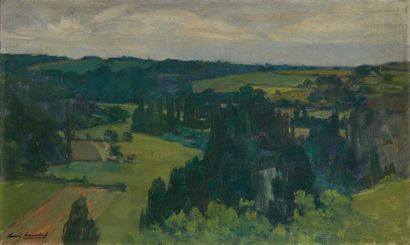 null HOURTEL Henri, 1877-1944, Vallons et bocages, huile sur toile, signée en bas...