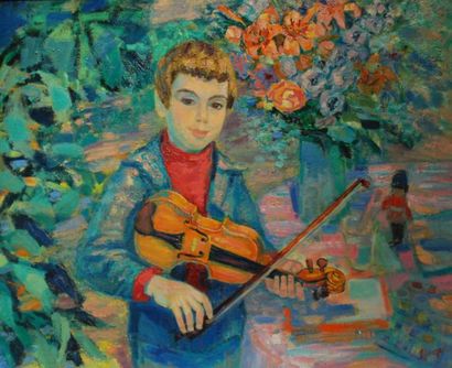null Germaine LACAZE (1908-1994)

Huile sur toile figurant un portrait d'enfant jouant...