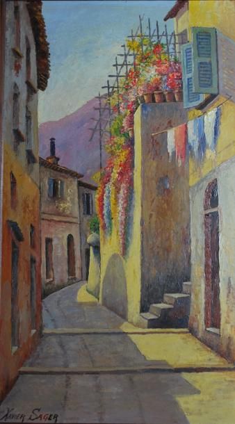 null Xavier SAGER (1881-1969)

Huile sur isorel figurant une ruelle d'un village...