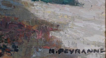 null René PEYRANNE (1910-?)

Huile sur toile figurant un bord de mer. 

Signée en...