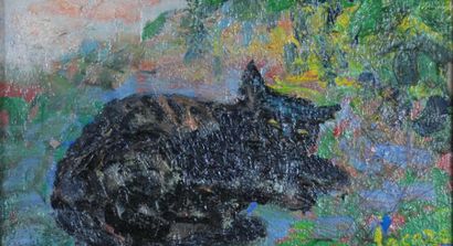 null Germaine LACAZE (1908-1994)

Huile sur toile figurant un chat assoupi. 

Signée...