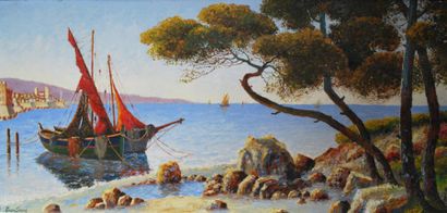 null Xavier SAGER (1881-1969)

Huile sur isorel figurant une vue de port du Sud....