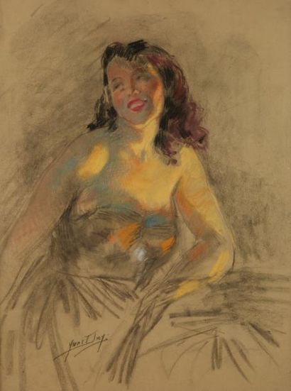 null DIEY Yves (1892-1984) Sourire, pastel sur papier beige, signé en bas à gauche

Dim....