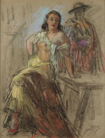 null DIEY Yves (1892-1984) Andalouse, pastel sur papier gris, signé en bas à droite

Dim....