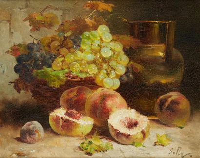 null SULLY

Huile sur toile 

Nature morte aux pêches et aux raisins

Dim. à vue...