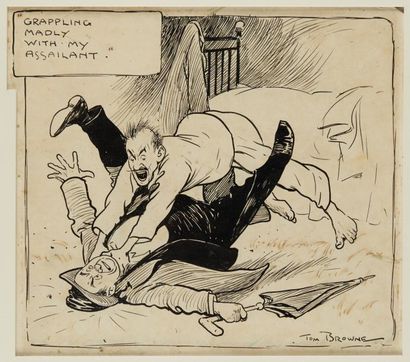null Tom BROWNE (1872-1910)

"Grapping Madly with my Assailant"

Dessin à l'encre,...