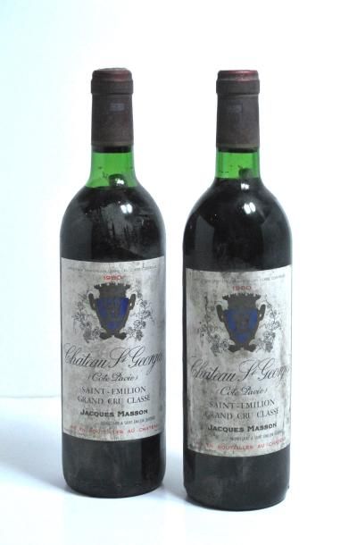 null Deux bouteilles de Château Saint-Georges , Côte Pavie, Saint Emilion GC, 19...