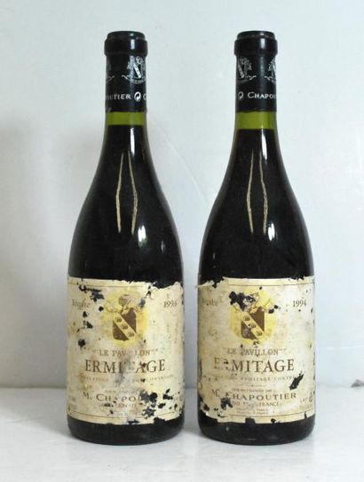 null Deux bouteilles d'Hermitage, Le Pavillon, Michel Chapoutier, 1994.