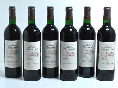 null Six bouteilles de Château Bouscaut, GCC Graves, Pessac-Léognan, 1995.