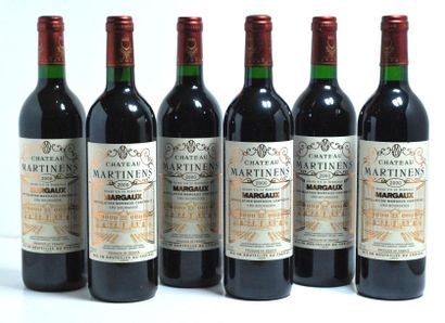 null Six bouteilles de Château Martinens, Margaux, 2000.