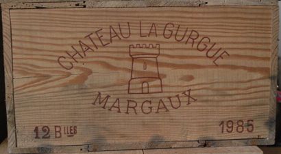 null Caisse de douze bouteilles de Château La Gurgue, Margaux, 1985.