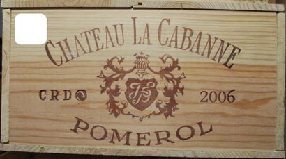 null Caisse de douze bouteilles de Château La Cabanne, Pomerol, 2006.