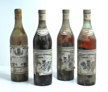 null Lot de quatre bouteilles de Pineau des Charentes.