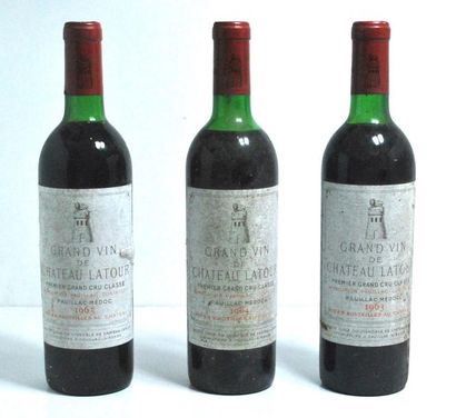 null Trois bouteilles de Château Latour, 1er GC, Pauillac, 1963.