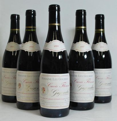 null Six bouteilles de Gigondas, Domaine Les Goubert, Cuvée Florence, 1998.