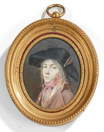 Louis-Léopold BOILLY (1761-1845) attribué à 
Portrait d'un jeune homme en redingote...