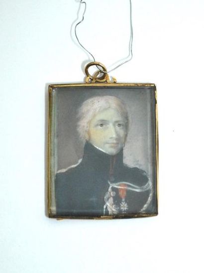 École FRANÇAISE vers 1810 
Portrait de Monsieur Bertin en uniforme de Gendarme de...
