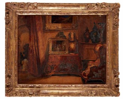 Paul MARTIN (1830-1903) 
Scène d'intérieur
Huile sur toile signée en bas à gauche.
Joli...