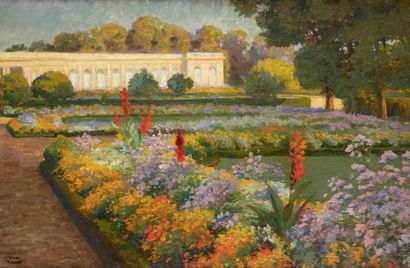 Gaston SIMOES de FONSECA (1874-1954) 
Jardins de Bagatelle
Huile sur toile, marquée...