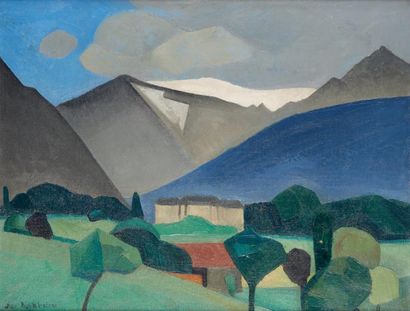 JEAN BURKHALTER (1895-1984) 
Paysage de montagne
Huile sur toile signée en bas à...
