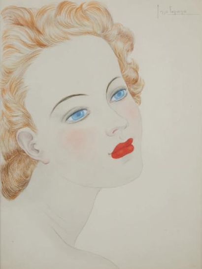 Georges LEPAPE (1887-1971) 
Blonde
Aquarelle gouachée et mine de plomb rehaussées...