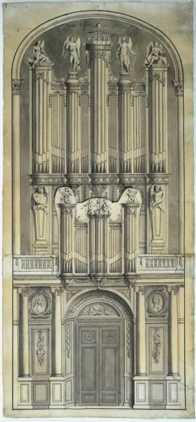 Dessin d'orgue. Dim. : 114 x 54,5 cm