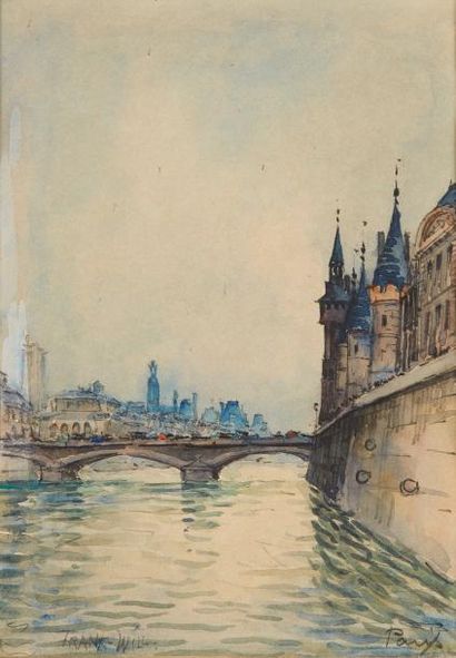 null FRANK WILL (Nanterre 1900-1951) _x000D_

Aquarelle figurant une vue de Paris...