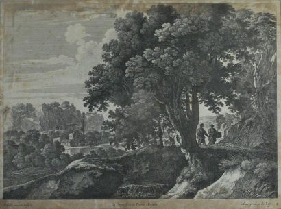 null Gravure d'après Jean-Honoré FRAGONARD (1732 - 1806), représentant des ruines...